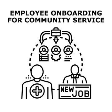 Employee onboarding program for community service engagement Stock Illustration