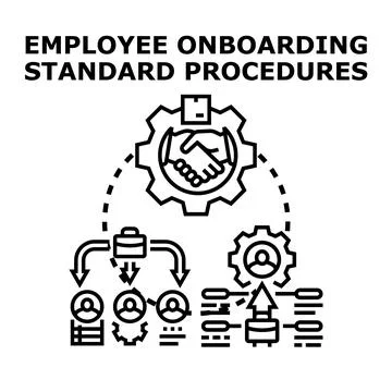 Employee onboarding standard procedures system development Ilustración de archivo