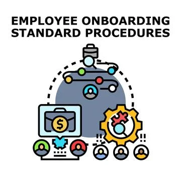 Employee onboarding standard procedures vector concept Stock Illustration