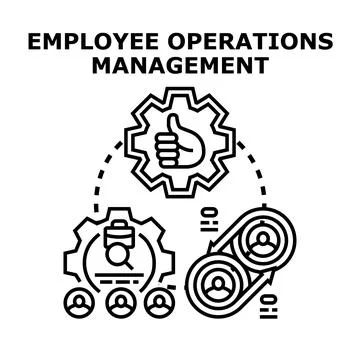 Employee operations management optimizing business process performance 库存插图