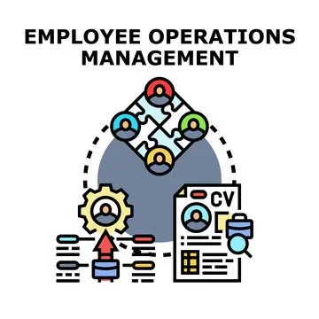 Employee operations management optimizing team collaboration process 스톡 일러스트