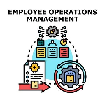 Employee operations management vector concept illustration イラスト素材