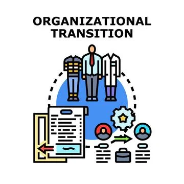 Employee organizational transition process changing careers concept Stock Illustration