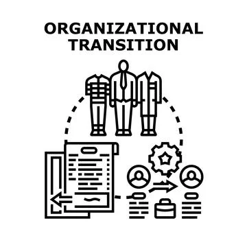 Employee organizational transition process changing careers concept Stock Illustration