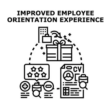 Employee orientation experience improving process business concept Stock Illustration