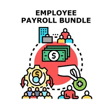 Employee payroll bundle representing digital payroll management system Stock Illustration