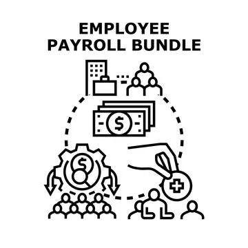Employee payroll bundle representing digital payroll management system Stock Illustration