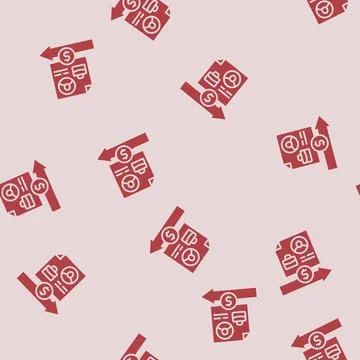 Employee payroll glyph seamless pattern Stockillustratie