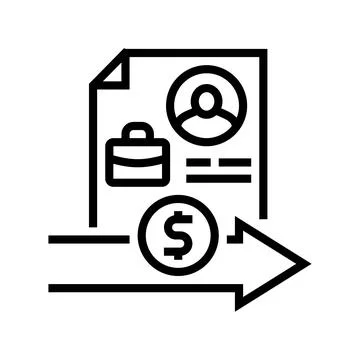 Employee payroll line icon vector illustration Stock-Illustration