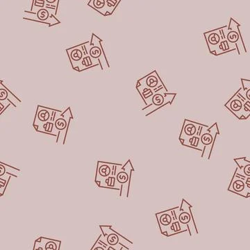 Employee payroll line seamless pattern Stock Illustration