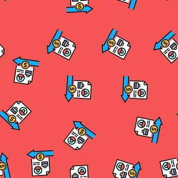 Employee payroll vector seamless pattern 스톡 일러스트