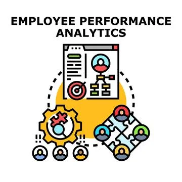 Employee performance analytics identifying strengths and optimizing work Stock Illustration