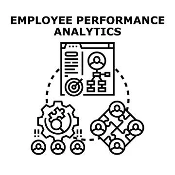 Employee performance analytics identifying strengths and optimizing work Stock Illustration