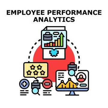Employee performance analytics measuring evaluation and growth 스톡 일러스트