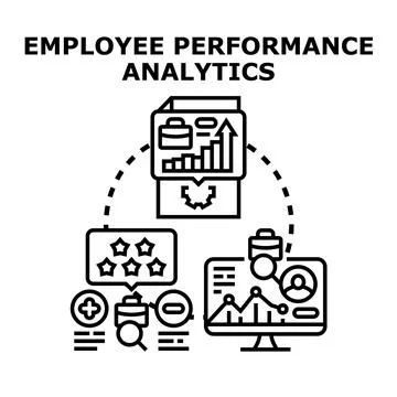 Employee performance analytics measuring evaluation and growth 스톡 일러스트