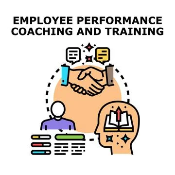 Employee performance coaching and training concept vector Stock Illustration