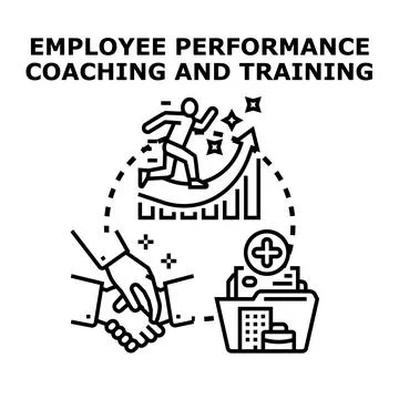 Employee performance coaching, training, and career development Illustrazione stock