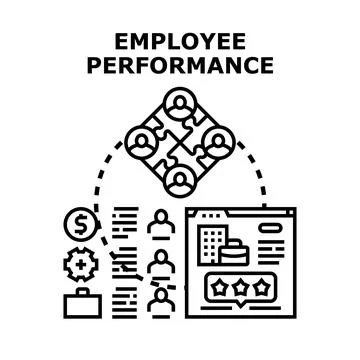 Employee performance evaluation and management system concept Stock Illustration