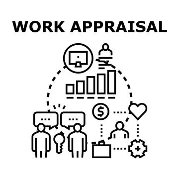 Employee performance evaluation and work appraisal concept Stock Illustration