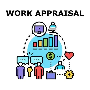 Employee performance evaluation and work appraisal concept Stock Illustration