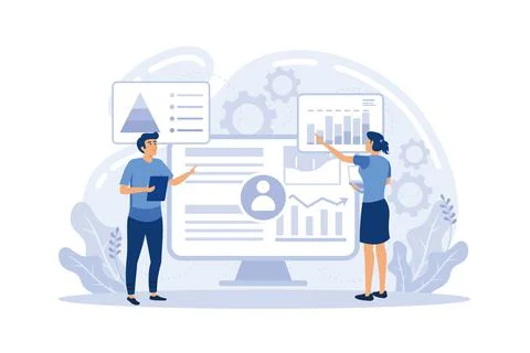 Employee performance evaluation. Fellow workers assessment concept. Staff man Stock Illustration
