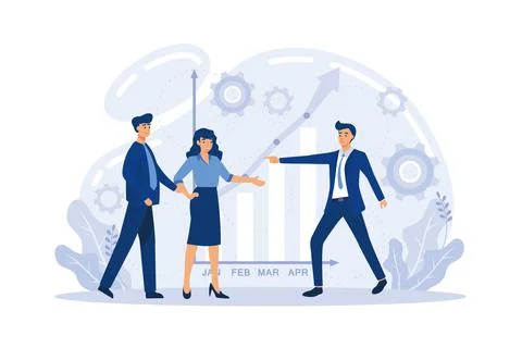 Employee performance evaluation.  Fellow workers assessment concept. Staff ma Stock Illustration