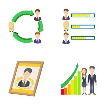 Employee performance evaluation, growth, award, and team cycle Stock-Illustration