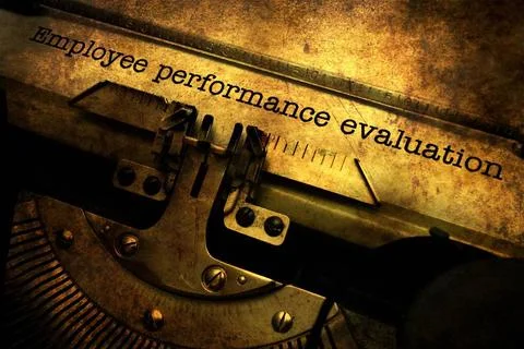 Employee performance evaluation on typewriter Employee performance evaluat... Stock Photos