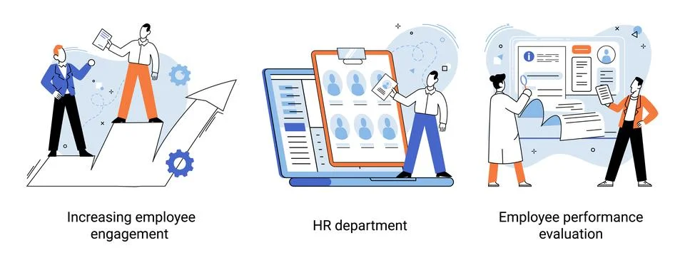 Employee performance evoluation, analysis of effectiveness of professional 스톡 일러스트