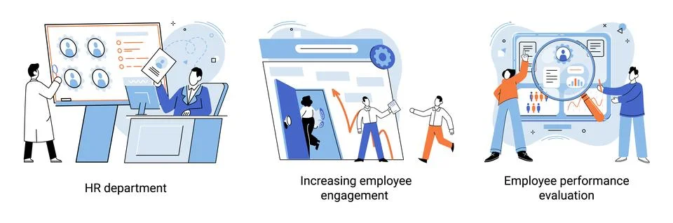 Employee performance evoluation, analysis of effectiveness of professional 스톡 일러스트