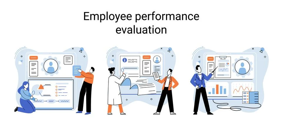 Employee performance evoluation, analysis of effectiveness of professional 스톡 일러스트