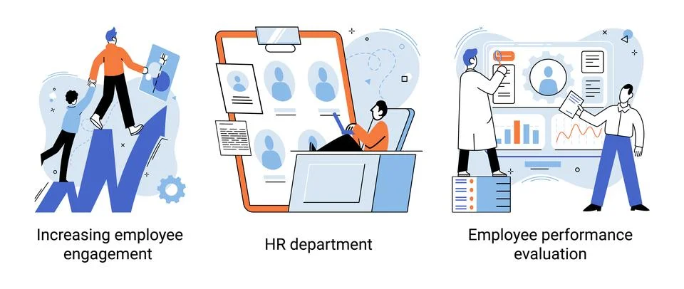 Employee performance evoluation, analysis of effectiveness of professional 스톡 일러스트