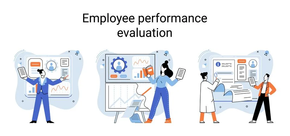 Employee performance evoluation, analysis of effectiveness of professional Stock Illustration
