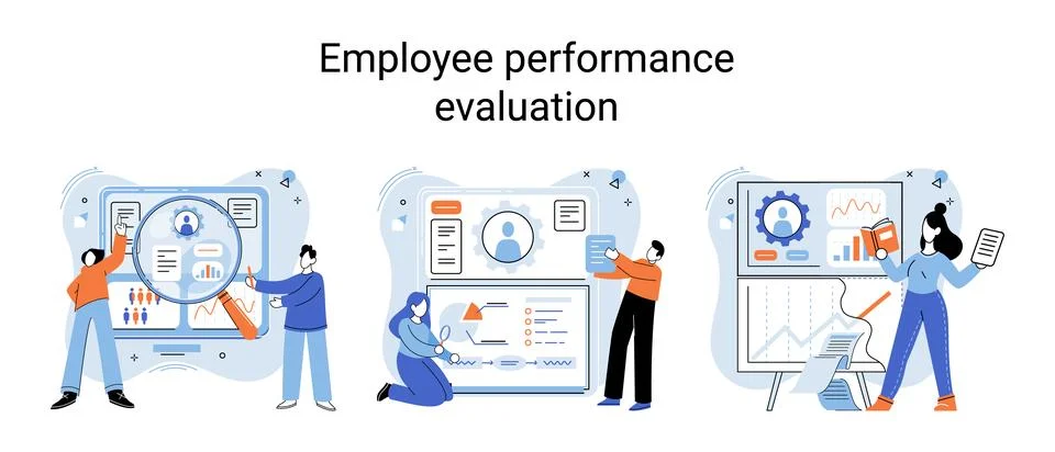 Employee performance evoluation, analysis of effectiveness of professional Stock Illustration