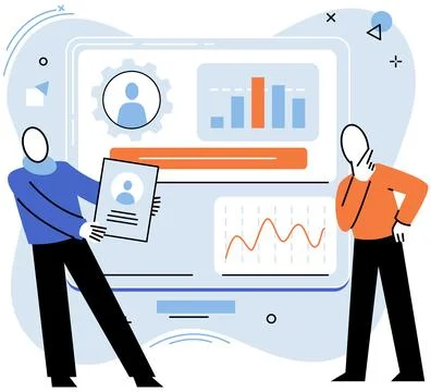 Employee performance evoluation, analysis of effectiveness of professional Stock Illustration