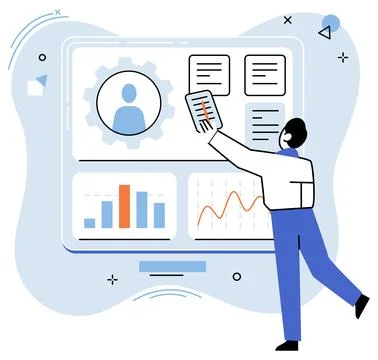 Employee performance evoluation, analysis of effectiveness of professional Stock Illustration