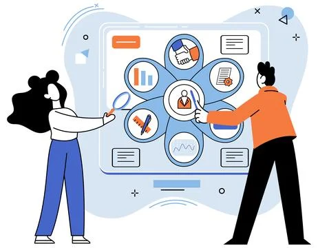 Employee performance evoluation, analysis of effectiveness of professional Stock Illustration