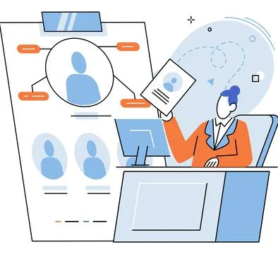 Employee performance evoluation, analysis of effectiveness of professional Stock Illustration