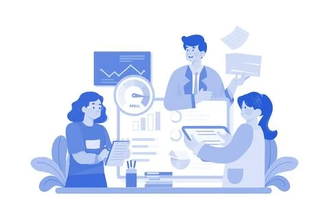 Employee Performance Illustration concept. A flat illustration isolated on .. Stock Illustration