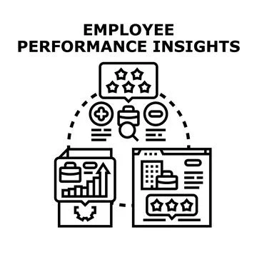 Employee performance insights analyzing business data and evaluation 库存插图