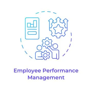 Employee performance management blue gradient concept icon Stock Illustration
