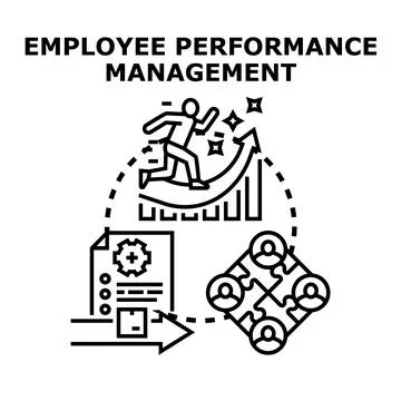 Employee performance management creating growth and teamwork Stock Illustration
