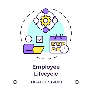 Employee performance management multi color concept icon Stock Illustration