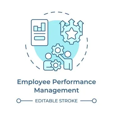 Employee performance management soft blue concept icon Stock Illustration