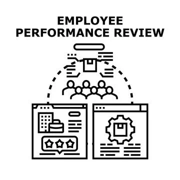 Employee performance review concept evaluating work business efficiency イラスト素材