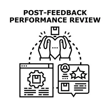 Employee performance review conducting post feedback evaluation Stock Illustration