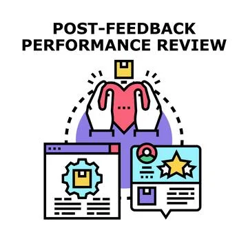 Employee performance review conducting post feedback evaluation Stock Illustration