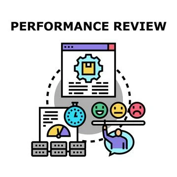 Employee performance review management evaluation process Stock Illustration