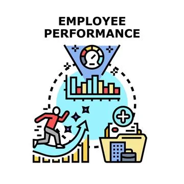 Employee performance tracking and progress concept Stock Illustration