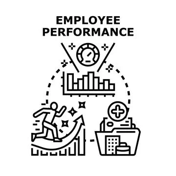Employee performance tracking and progress concept Stock Illustration